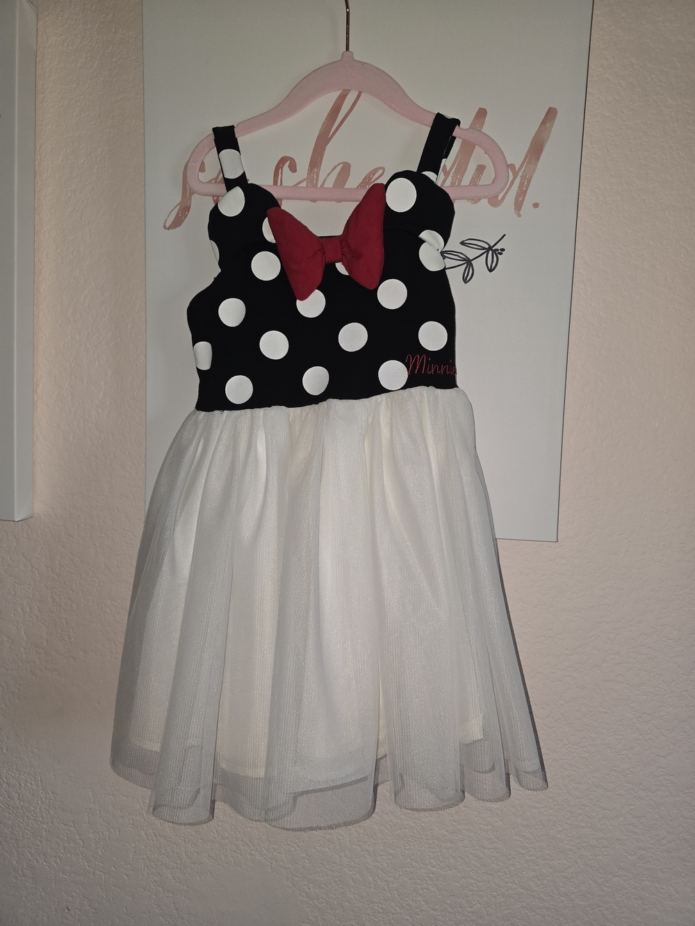 Disney Kids Black & White Polka Dot Tulle Party Dress